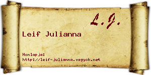 Leif Julianna névjegykártya
